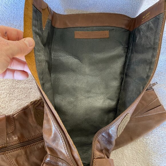 Apepazza Brown Leather Embroidered Knee High Boots Size 38.5 Regale SIZE 8 - Picture 9 of 10